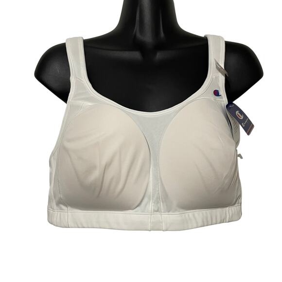 Champion Womens Sports Bra Size 42C White U Plus Wirefree B2399 Moisture Wicking - Picture 1 of 13